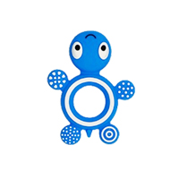 Mordedor de silicona orgánica tortuga azul