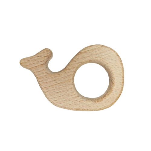 mordedor de madera en forma de ballena