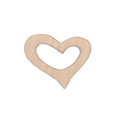 mordedor de madera en forma de corazón