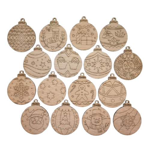 Bolas de madera navideñas para colorear