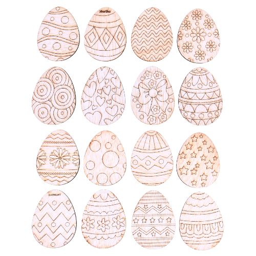 Huevos de pascua de madera para colorear